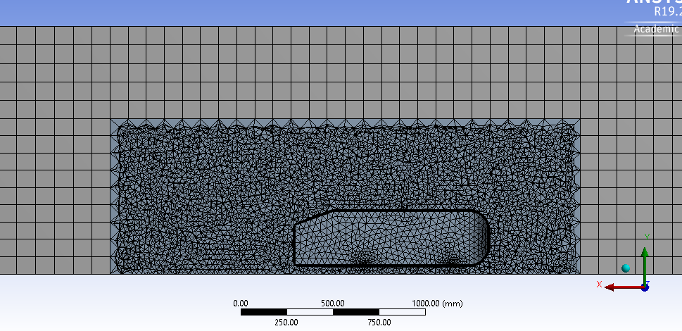 Refined hexa mesh for Ahmed body study