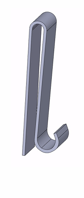 Belt clip progressive die stamp CAD render