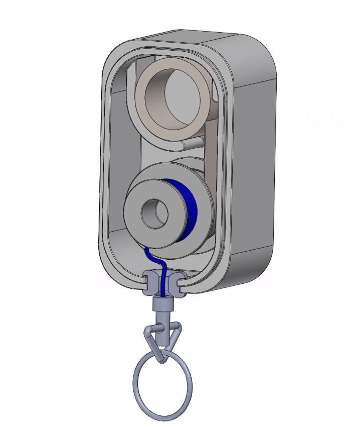 D1 concept: CF spring with A380 die-cast spool, section view