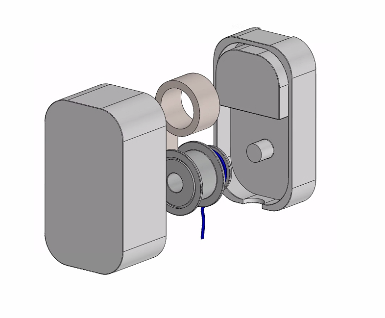 D3 exploded view showing CF spring, spool, TPU gasket, and bumper spring