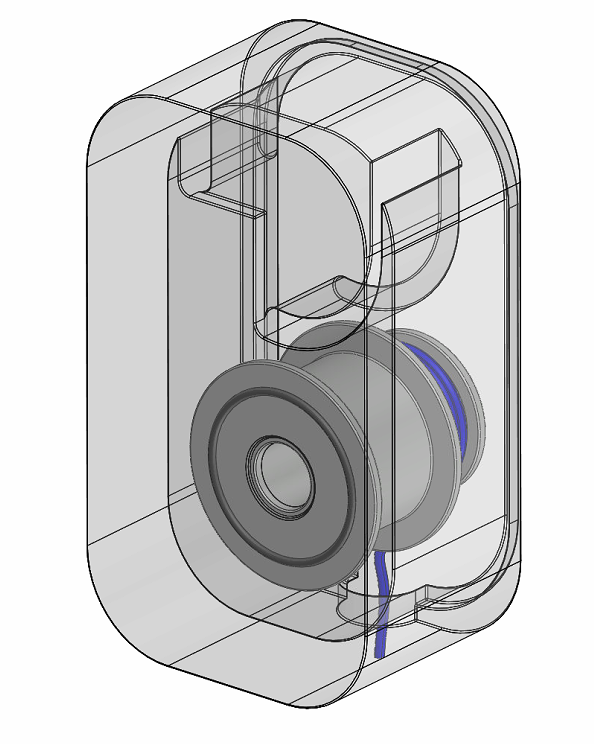 D4 premium concept: eddy current brake with neodymium magnets, x-ray view