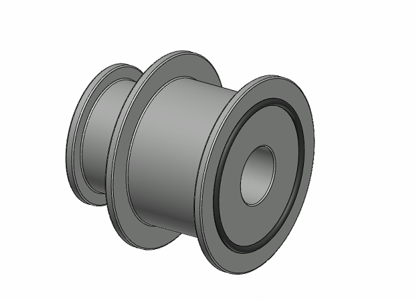 A380 die-cast spool with TPU over-mould