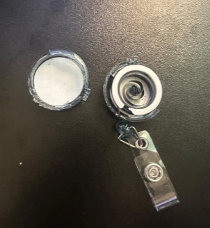 Heavy duty badge reel teardown diagram with labeled components