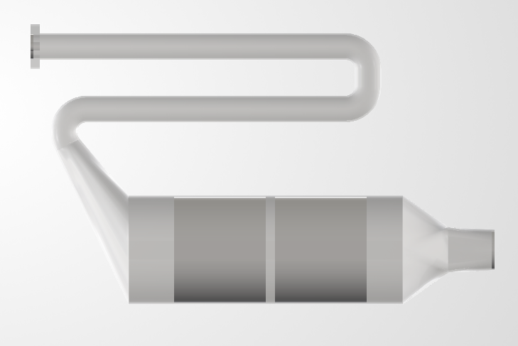 Baseline converter geometry, front view