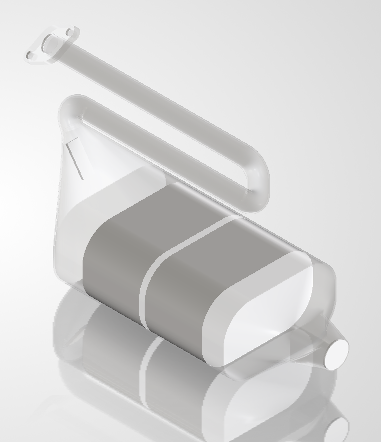 Case 4, guided vane geometry, isometric view