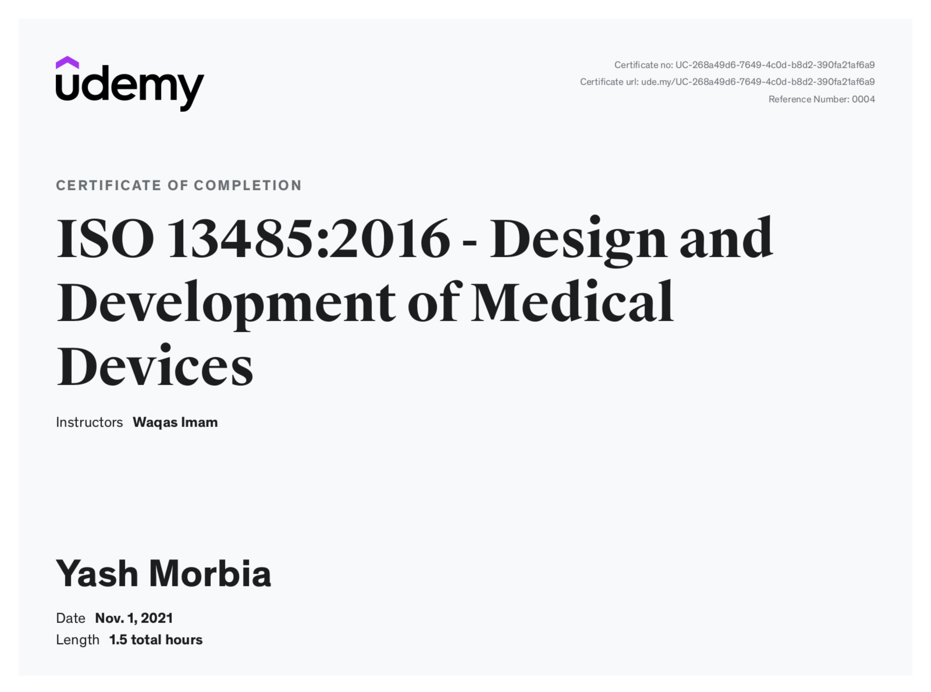 ISO 13485:2016, Medical Device Quality Management