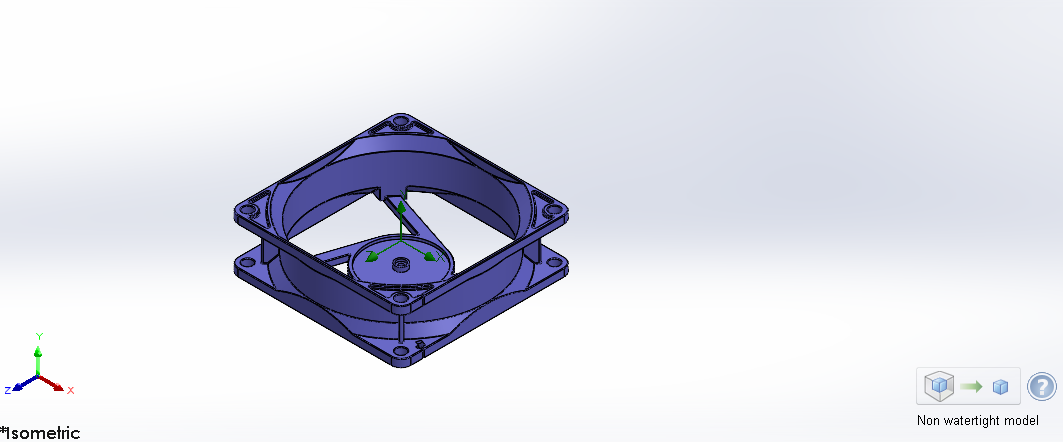 Fan housing, isometric view